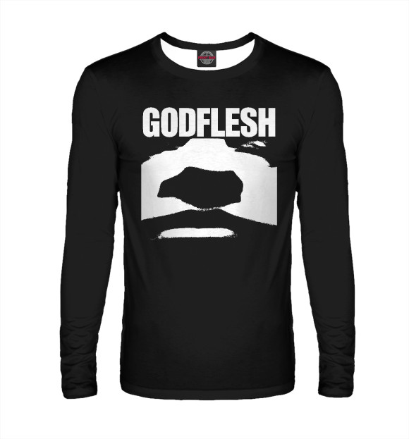 Мужской лонгслив с изображением Godflesh цвета Белый
