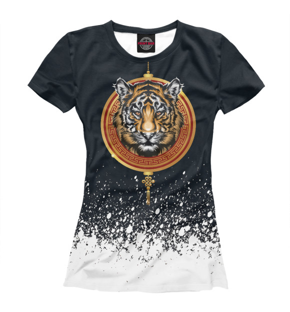 Женская футболка с изображением Year Of The Tiger Zodiac цвета Белый