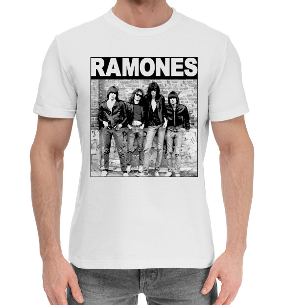 Мужская хлопковая футболка с изображением Ramones - Ramones цвета Белый
