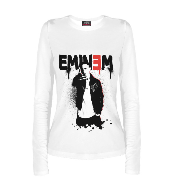 Женский лонгслив с изображением Eminem цвета Белый