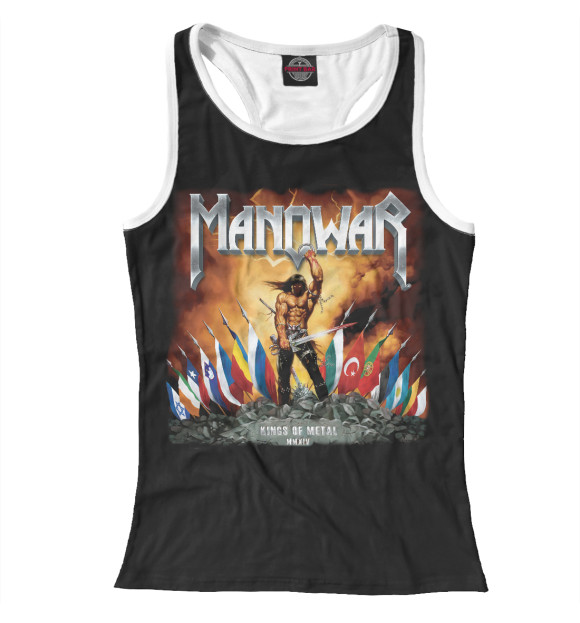 Женская майка-борцовка с изображением Manowar цвета Белый