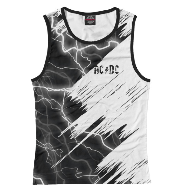 Майка для девочки с изображением AC/DC цвета Белый
