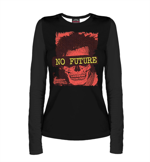 Женский лонгслив с изображением No Future цвета Белый