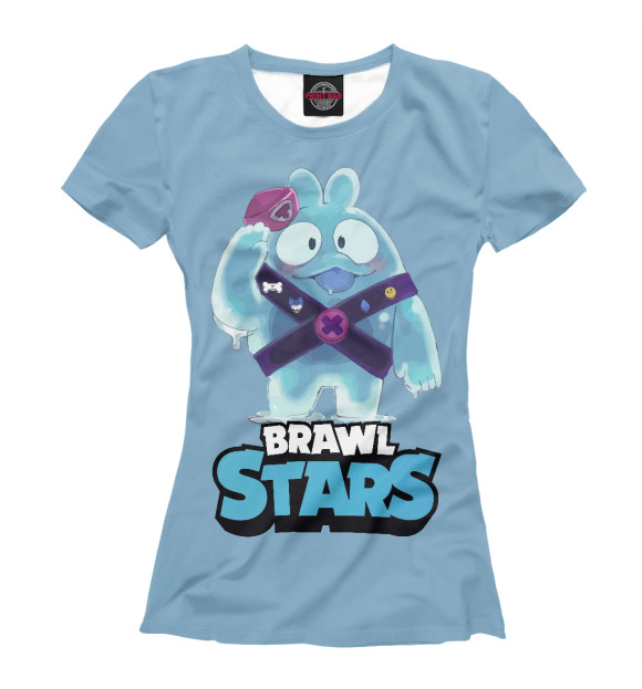 Футболка для девочек с изображением Сквик Squeak Brawl Stars цвета Белый
