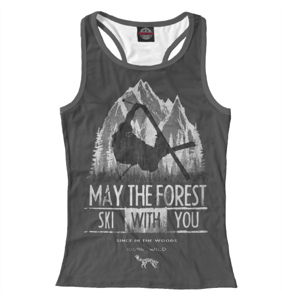 Женская майка-борцовка с изображением Ski цвета Белый