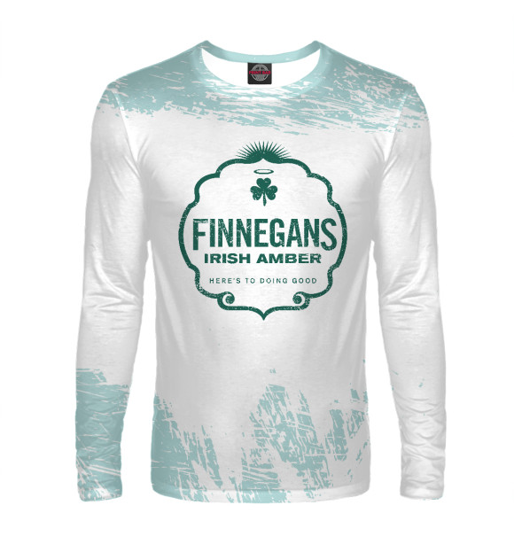Мужской лонгслив с изображением Finnegans Irish Amber Crest цвета Белый