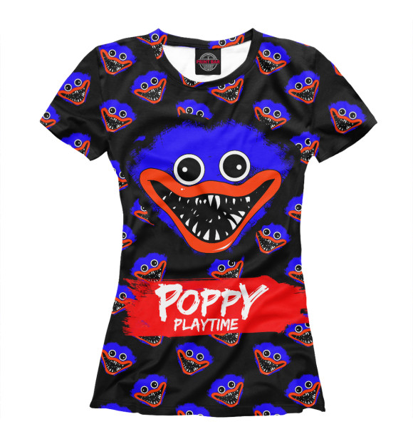 Футболка для девочек с изображением Poppy Playtime 2 цвета Белый