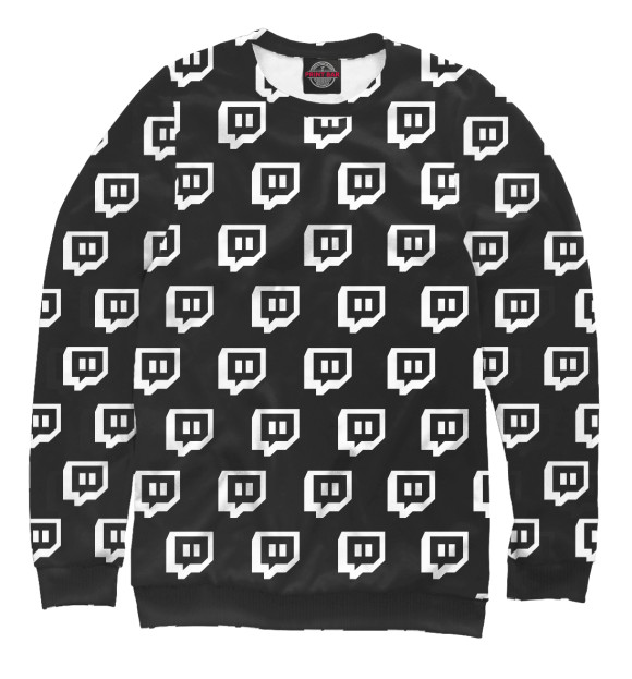 Мужской свитшот с изображением Twitch цвета Белый
