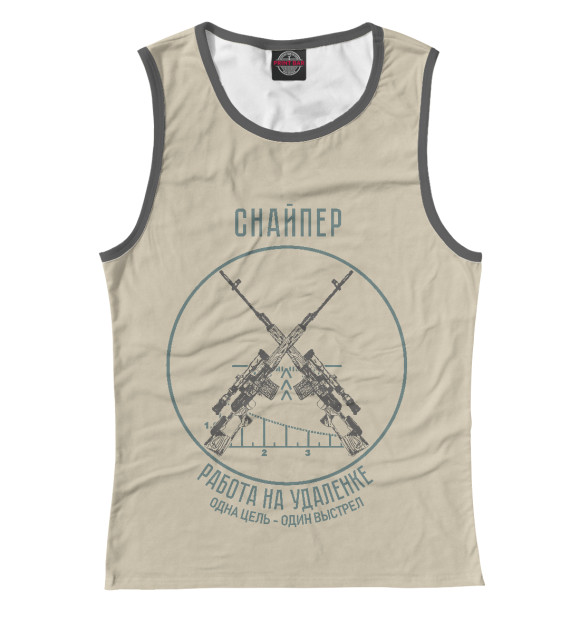 Майка для девочки с изображением Снайпер цвета Белый
