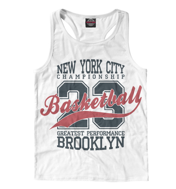 Мужская майка-борцовка с изображением NY 23 цвета Белый