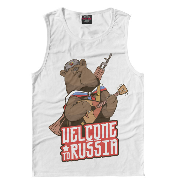 Майка для мальчика с изображением Welcome to Russia цвета Белый
