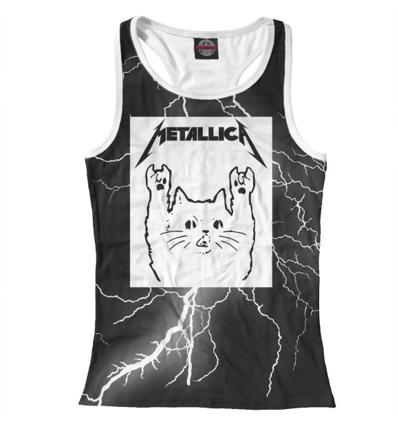 Женская майка-борцовка с изображением Metallica цвета Белый
