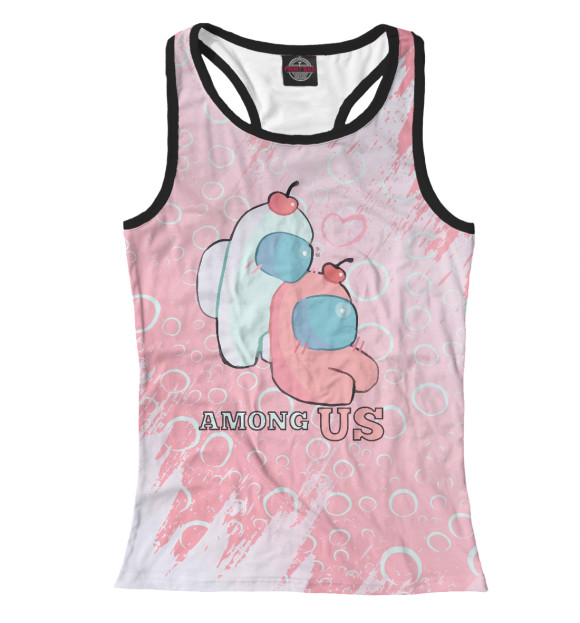Женская майка-борцовка с изображением Among Us цвета Белый