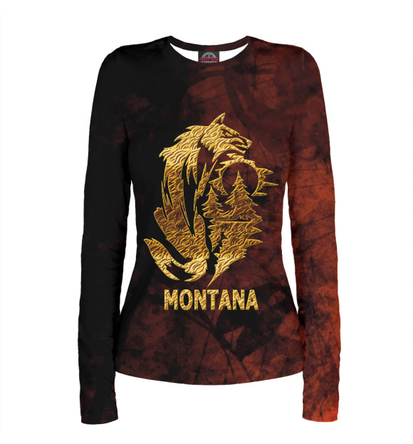 Женский лонгслив с изображением MONTANA цвета Белый