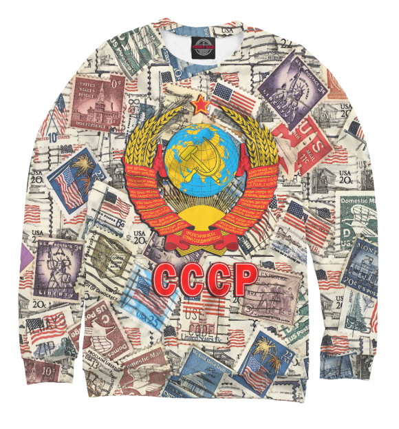 Женский свитшот с изображением СССР путешественник цвета Белый