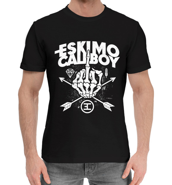 Мужская хлопковая футболка с изображением Eskimo Callboy цвета Черный