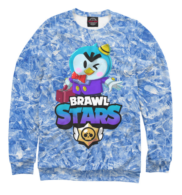 Женский свитшот с изображением Mr. P Brawl Stars цвета Белый