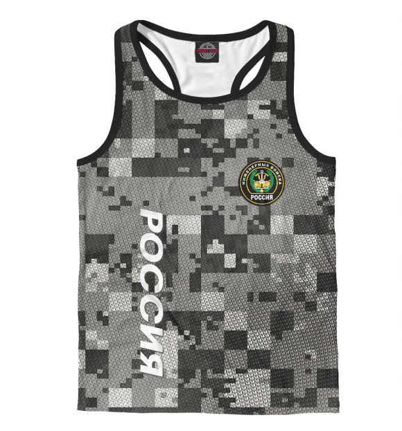 Мужская майка-борцовка с изображением Инженерные войска цвета Белый