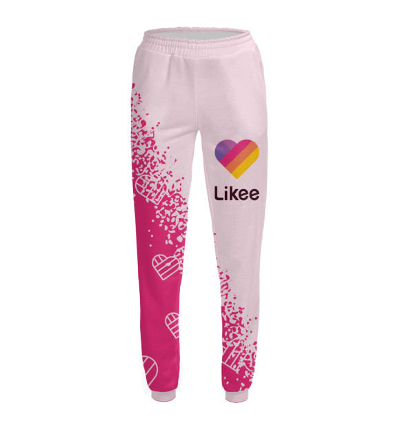 Женские спортивные штаны с изображением Likee (Лайки) цвета Белый