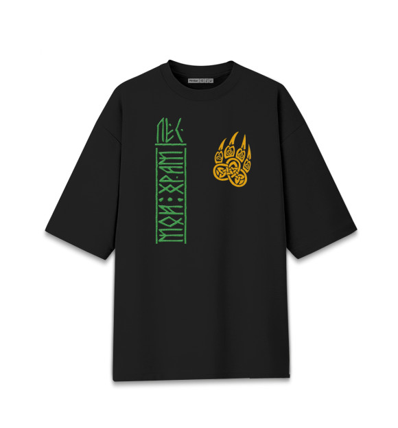 Мужская футболка оверсайз с изображением Лес мой храм цвета Черный