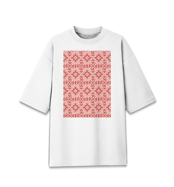 Мужская футболка оверсайз с изображением Сварожич цвета Белый