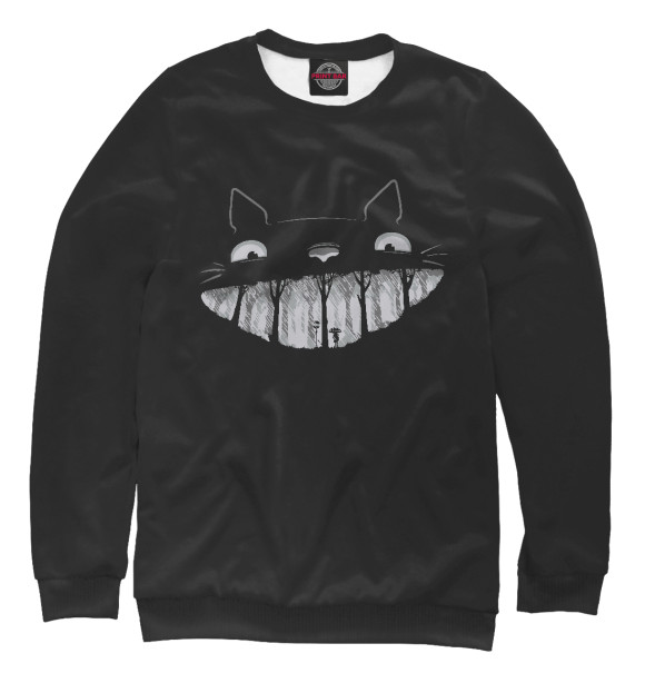 Мужской свитшот с изображением Smiling Totoro цвета Белый