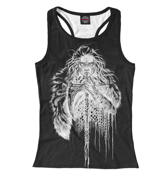 Женская майка-борцовка с изображением Валькирия цвета Белый