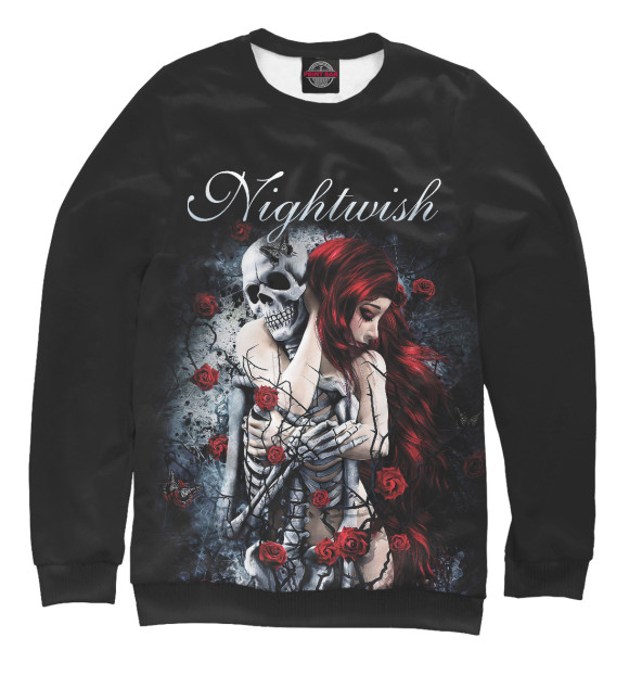 Женский свитшот с изображением Nightwish цвета Белый