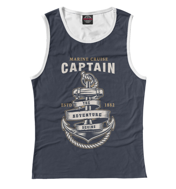 Майка для девочки с изображением Captain цвета Белый