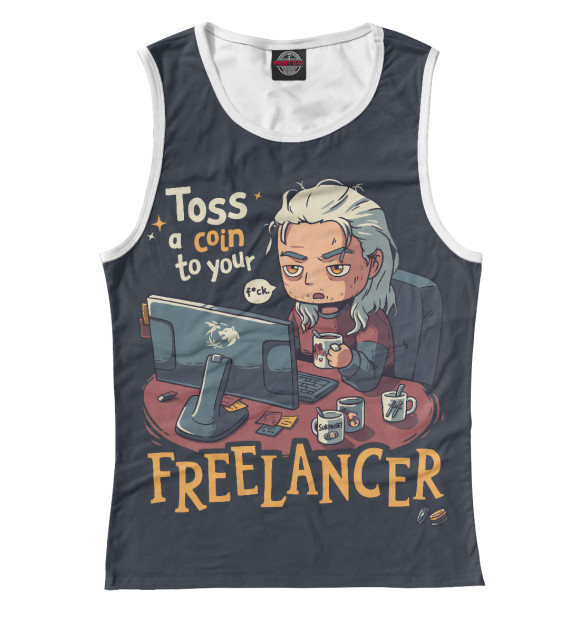 Майка для девочки с изображением Freelancer цвета Белый