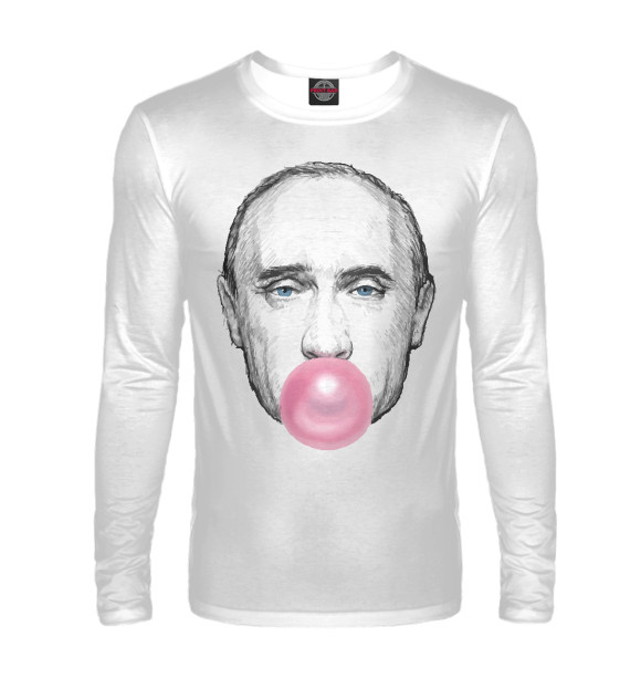 Мужской лонгслив с изображением Putin bubble цвета Белый