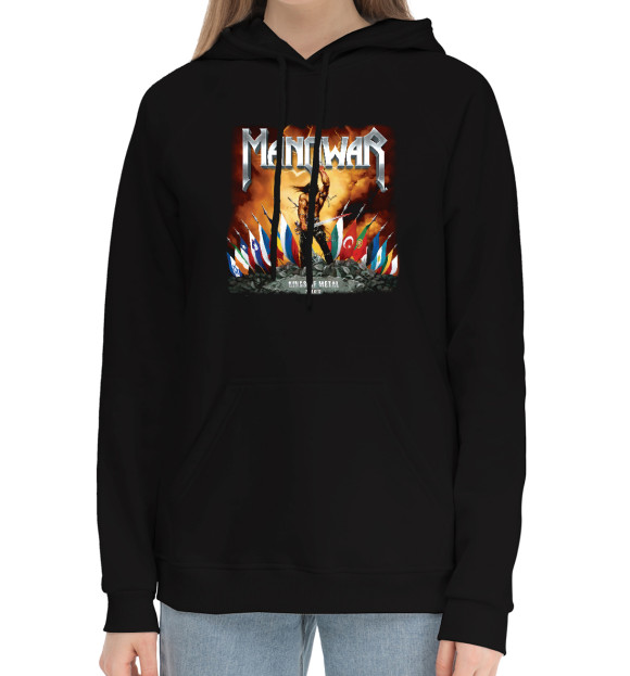 Женский хлопковый худи с изображением Manowar цвета Черный