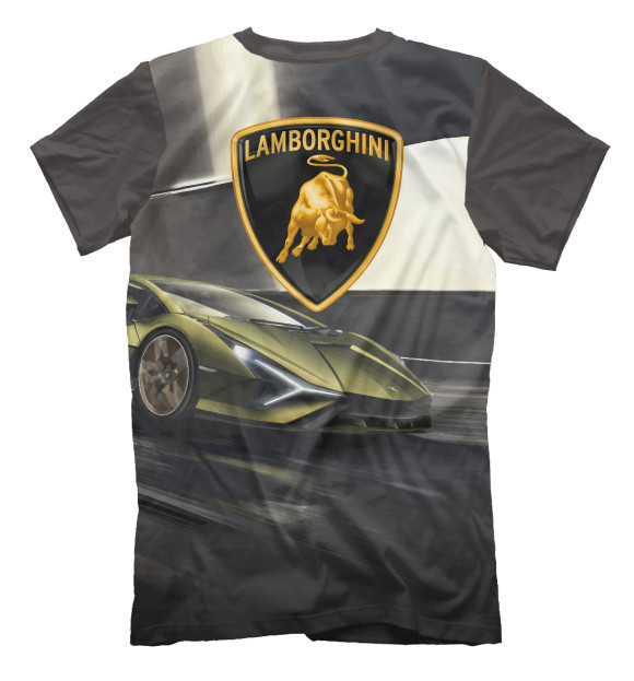 Мужская футболка с изображением Lamborghini цвета Белый