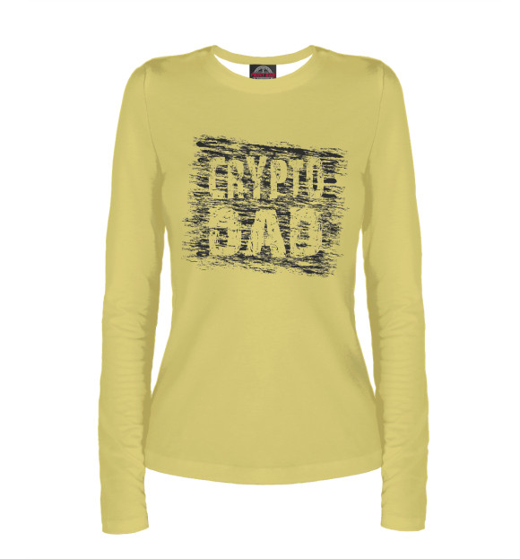 Женский лонгслив с изображением Crypto Dad цвета Белый