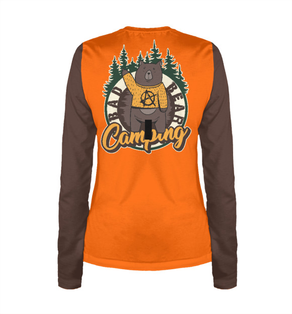 Женский лонгслив с изображением Bad Bear Camp цвета Белый