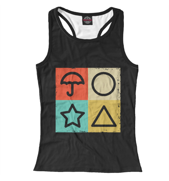 Женская майка-борцовка с изображением Squid Game цвета Белый