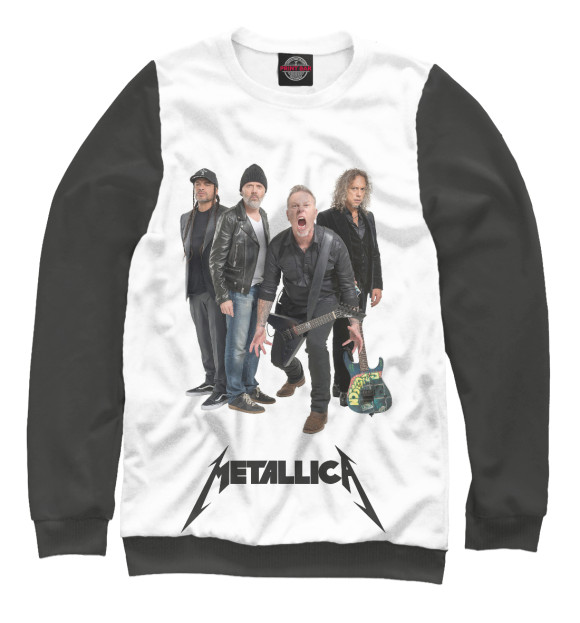 Мужской свитшот с изображением Metallica цвета Белый