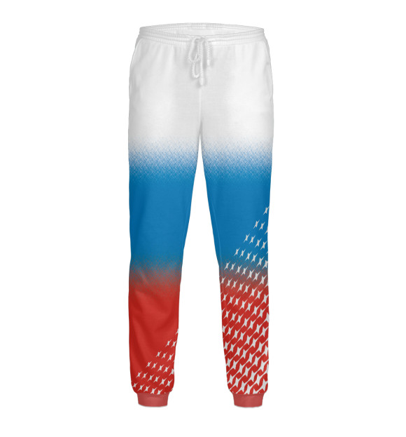 Мужские спортивные штаны с изображением Я люблю Россию цвета Белый
