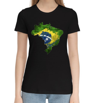 Хлопковая футболка для девочек Brasil