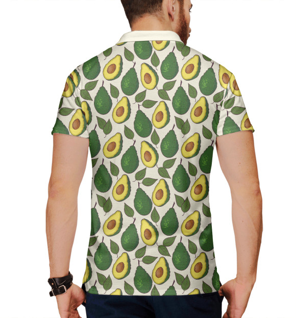 Мужское поло с изображением Green Avocado цвета Белый