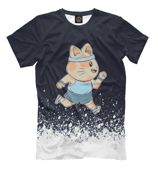 Мужская футболка Jogging cat