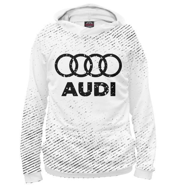 Худи для девочки с изображением Audi гранж светлый цвета Белый