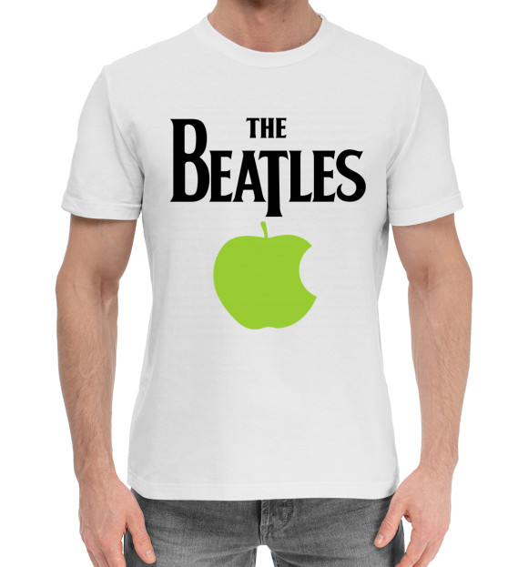 Мужская хлопковая футболка с изображением The Beatles цвета Белый