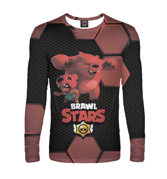 Мужской лонгслив с притом Brawl stars Nita цвета Белый Мужской лонгслив с изображением Brawl stars Nita цвета Белый