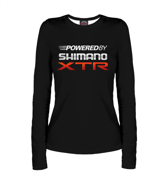 Женский лонгслив с изображением Shimano XTR цвета Белый