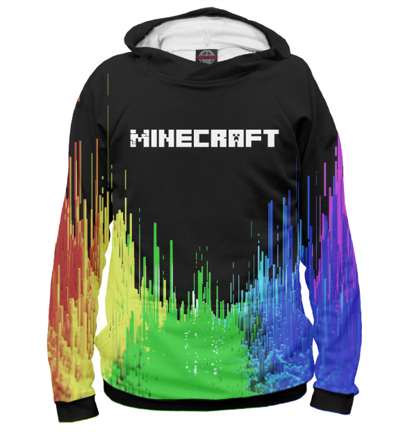 Мужское худи с изображением Minecraft | Майнкрафт цвета Белый