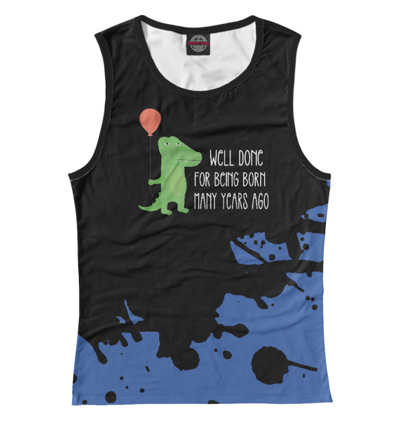Майка для девочки с изображением Birthday Happy Crocodile цвета Белый