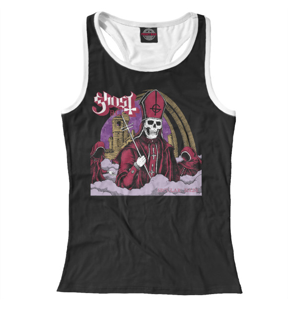 Женская майка-борцовка с изображением Ghostb цвета Белый