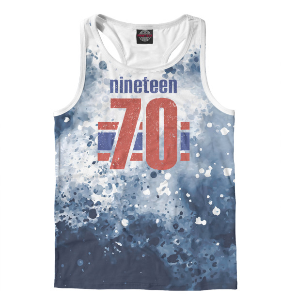 Мужская майка-борцовка с изображением Nineteen 70 цвета Белый