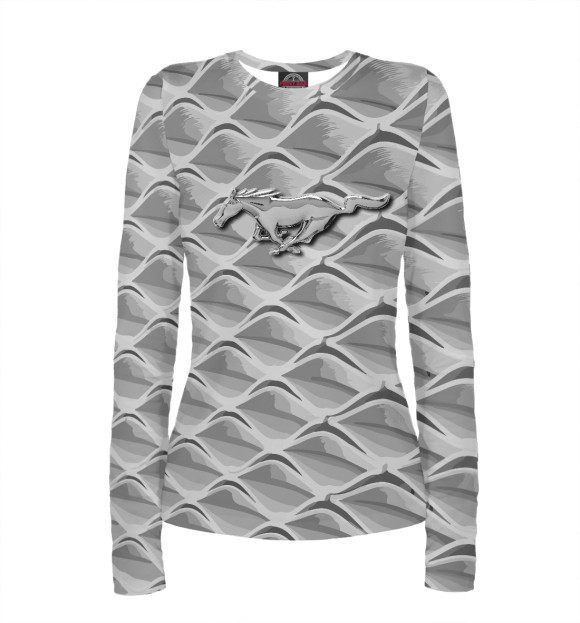 Женский лонгслив с изображением Mustang цвета Белый